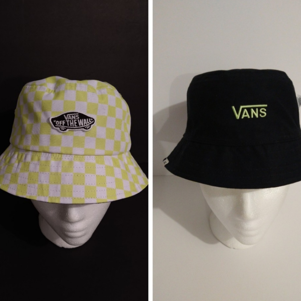 Vans Reverseable Bucket Hat Black & Neon Yellow